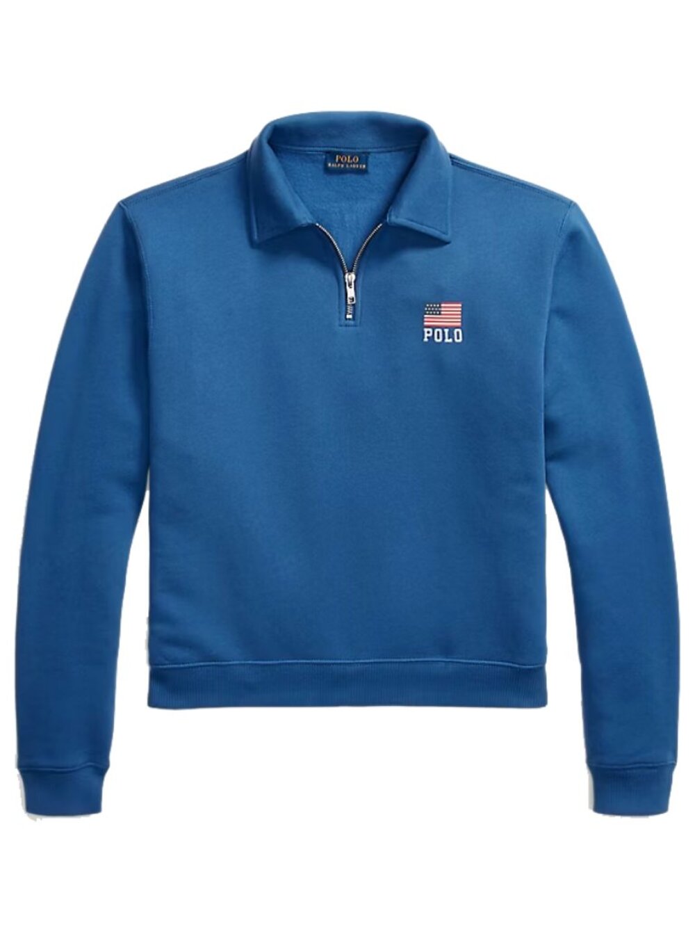 NWT Polo Ralph Lauren Women's Logo Flag Fleece Quarter Zip Pullover Medium M